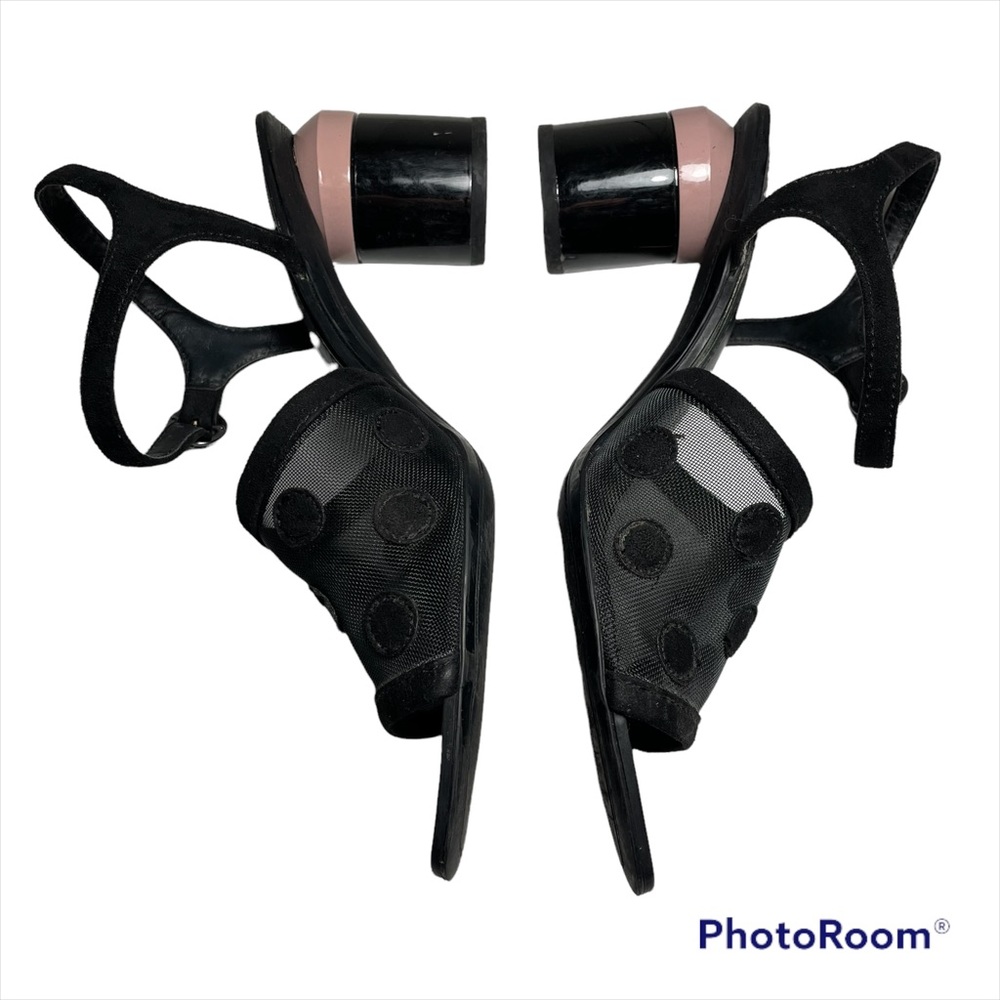 Zara Black and Pink Heel Sandals